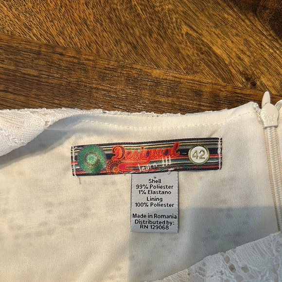 Desigual White Floral Lace Dress size 42 so US 8-10 - Picture 4 of 10